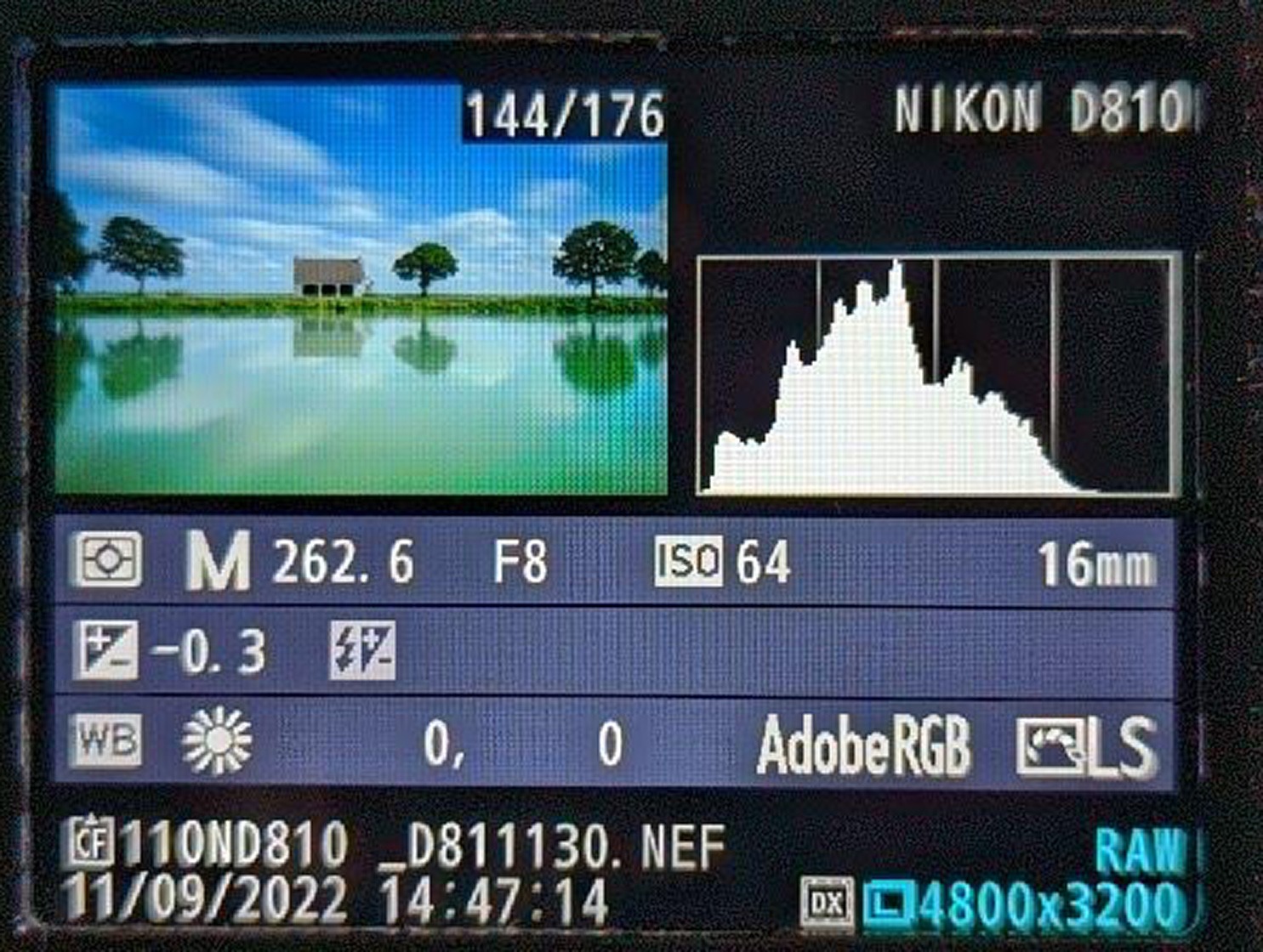 Histogramme Nikon D810