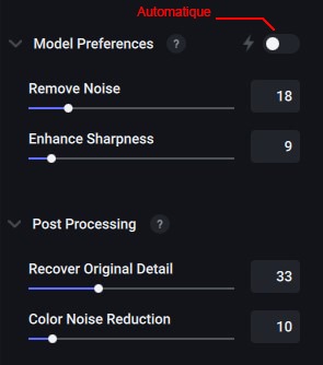 Topaz DeNoise AI reglages suppression du bruit