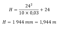 Exemple de calcul de la distance hyperfocale avec un objectif de 24 mm à f/10 et un cercle de confusion de 0,03 mm.