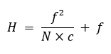 Formule mathématique permettant de calculer la distance hyperfocale en photographie.
